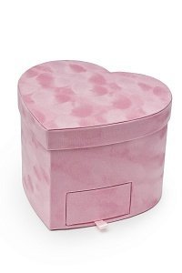 Коробка сердечко, бархатная 20*20*15 см (SF-7436) розовый