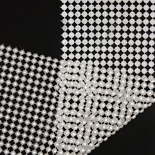 Тесьма-обманка полужемчуг 18 рядов (10 ярд) SF-1412, белый