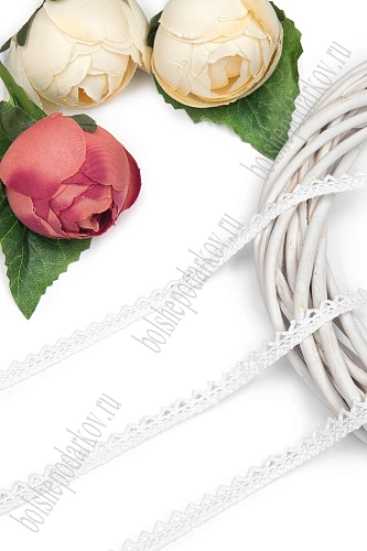 Кружево хлопковое 1 см*10 ярд (SF-2895) белый