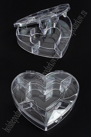 Пластиковый органайзер &quot;Сердце граненое&quot; 11,5*10,5 см, SF-3358