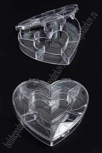 Пластиковый органайзер &amp;quot;Сердце граненое&amp;quot; 11,5*10,5 см, SF-3358