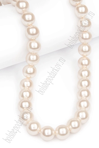 Бусины круглые на нитке 10 мм (SF-8070) жемчуг персиковый