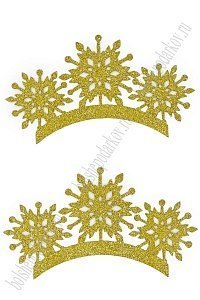 Лазерная вырубка из фоамирана &quot;Корона Снежинка&quot; 13,5*7 см (5 шт) №1