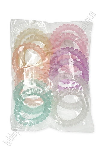 Резинки-пружинки для волос 5,5 см (12 шт) SF-7806, ассорти №2