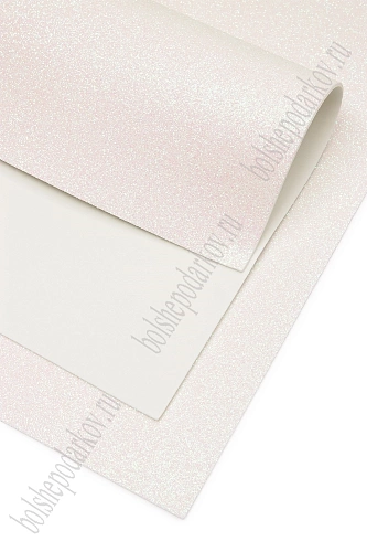 Фоамиран глиттерный А4, перламутровый 2 мм Premium (10 листов) SF-1956, белый №005