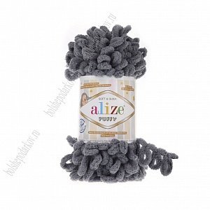 Пряжа &quot;Puffy&quot; 100 г*9,5 м (5 шт) угольно-серый №87