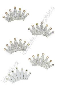 Патчи из фетра со стразами &quot;Корона&quot; 5,5*3 см (10 шт) SF-7699, №1