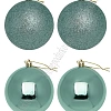 Набор новогодних шаров 10 см (4 шт) SF-8010, аквамариновый