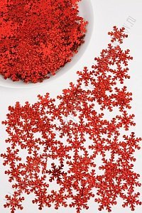 Пайетки &quot;Снежинки&quot; 2,5 см*500 гр (SF-1135) красный №50103