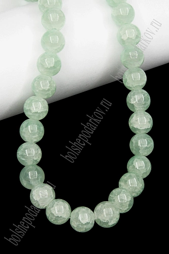 Бусины круглые на леске 10 мм (SF-8082) кварц имитация светло-зеленый