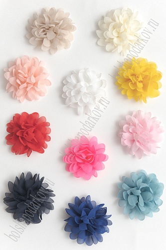 Цветочек шифоновый 9 см (20 шт) SF-6025, пыльно-голубой №46