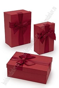Коробки прямоугольные 3 в 1, 23*16*9,8 см (SF-7155) красный