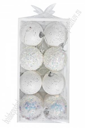Набор новогодних шаров 6 см (16 шт) SF-7334, белый