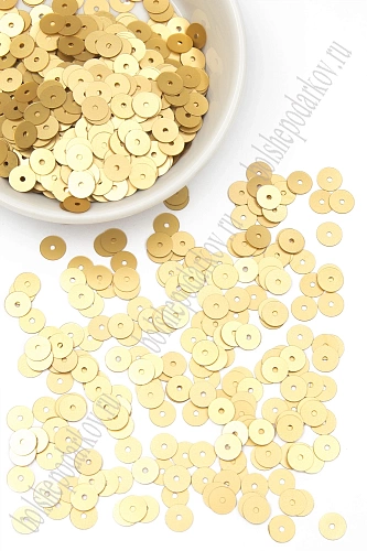Пайетки круглые 6 мм*100 гр (SF-5756) золото №1507