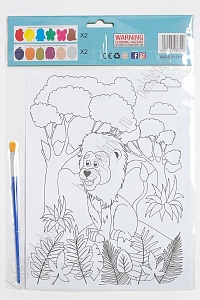 Раскраска с красками 19,5*26 см (2 листа) SF-5666, №1