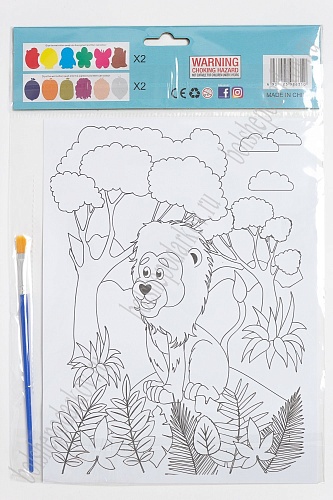 Раскраска с красками 19,5*26 см (2 листа) SF-5666, №1