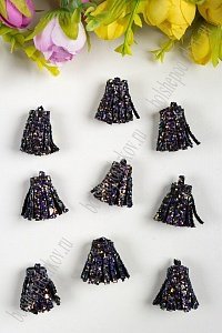 Кисточки с пайетками 2,5 см (10 шт) SF-2273, черный №2