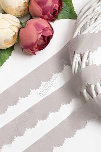 Лента шифоновая 3 см*1,4 м (5 шт) SF-5849, серый №51