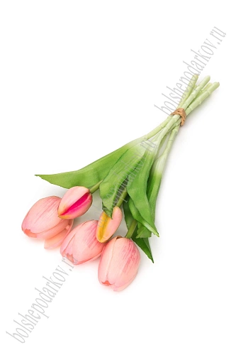 Веточка декоративная 33 см, 31 см &amp;quot;Тюльпан&amp;quot; (5 шт) SF-8137, розовый
