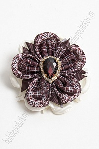 Лента репсовая 4 см*25 ярд с рисунком "Клетка" SF-7224, №4