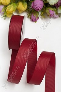 Лента репсовая 2,5 см*20 ярд &quot;1 сорт&quot; (SF-1348) бордовый №37