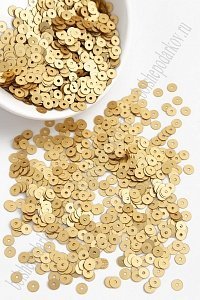 Пайетки круглые 4 мм*100 гр (SF-5756) золото №1507