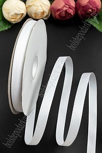 Лента репсовая 1,5 см*100 ярд &quot;1 сорт&quot; (SF-6024) белый №01