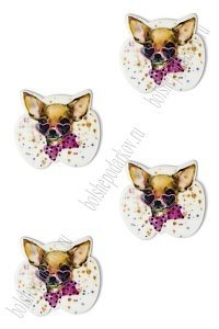 Кабошон-вырубка &quot;Собачка&quot; 3,2*3 см (10 шт) SF-5915, №1