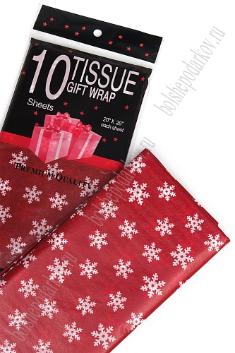 Бумага тишью 50*66 см &amp;quot;Снежинки&amp;quot; (10 листов) SF-5830, №2