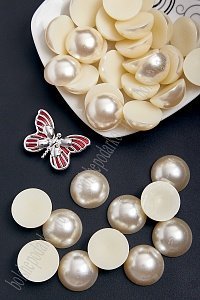 Бусинки половинки под жемчуг 25 мм 50 гр (SF-3173) айвори №128 Бусинки половинки под жемчуг 25 мм 50 гр (SF-3173) айвори №128