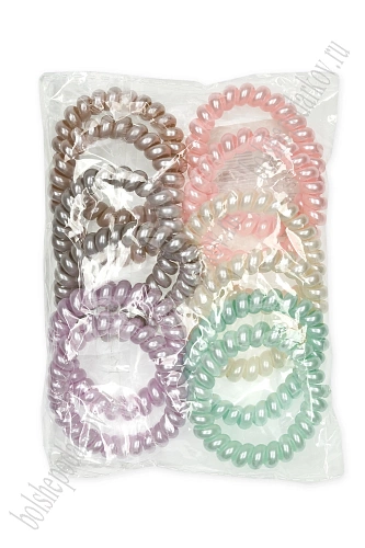 Резинки-пружинки для волос 5,5 см (12 шт) SF-7806, ассорти №3