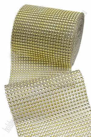 Тесьма-обманка 24 ряда (10 ярд) SF-1399, светлое золото №2
