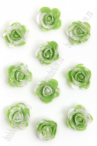 Головки цветов &amp;quot;Роза мраморная&amp;quot; 3,5 см (100 шт) SF-3006, зеленый
