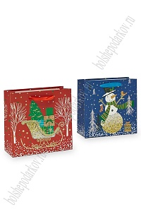 Пакет &quot;Новогодний&quot; 14,5*15*6 см (12 шт) SF-7566, микс №39