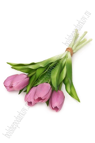 Веточка декоративная &amp;quot;Тюльпан&amp;quot; 32 см (5 шт) SF-8136, сиреневый