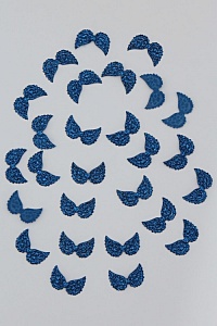 Патч с блестками 2*1 см &quot;Крылья маленькие&quot; (100 шт) SF-1900, синий