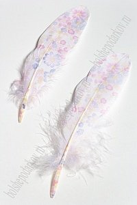 Перья декоративные 16*4,5 см (6 шт) &quot;Цветы&quot;