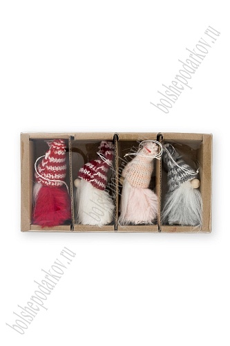 Новогодние украшения в коробочке 7 см &amp;quot;Гномики&amp;quot; (4 шт) SF-7795, №1