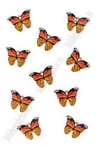 Подвеска металл "Бабочка №1" (10 шт) SF-7343, оранжевый