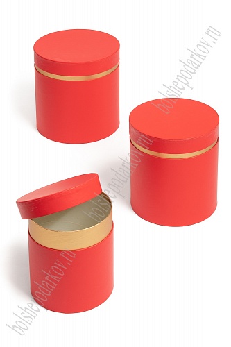 Коробки цилиндр 3 в 1, 19*19 см (SF-7165) красный