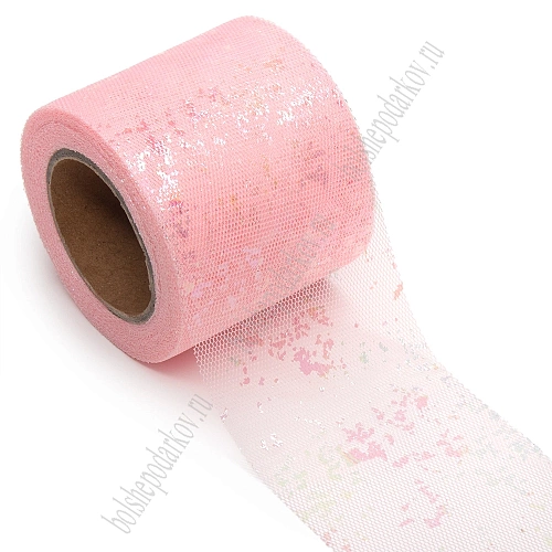 Фатин «Брызги» 5,5 см*15 ярд (SF-6039) розовый №10