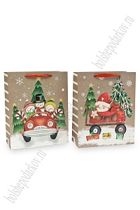 Пакет &quot;Новогодний&quot; 26*32*12 см (12 шт) SF-7569, микс №41