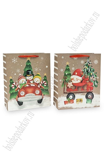 Пакет &amp;quot;Новогодний&amp;quot; 26*32*12 см (12 шт) SF-7569, микс №41