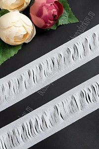 Лента шифоновая 5 см*1,4 м (5 шт) SF-5850, белый №5