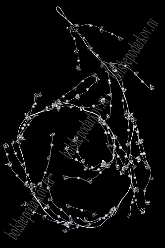 Гирлянда декоративная с кристаллами 120 см (SF-7996) серебро №2