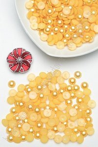 Бусинки половинки под жемчуг 12 мм 50 гр (SF-1446) оранжевый №81 Бусинки половинки под жемчуг 12 мм 50 гр (SF-1446) оранжевый №81