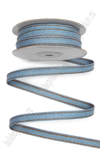 Лента джинсовая 1 см*10 ярд (SF-7272) голубой