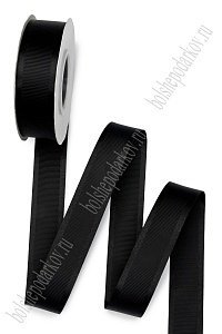 Лента репсовая с атласным краем 2,5 см*20 ярд (SF-7353) черный №39