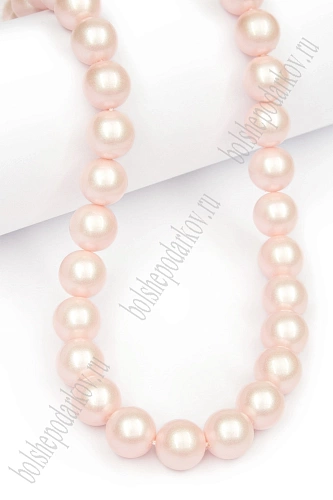 Бусины круглые на леске 10 мм (SF-8076) жемчуг персиковый