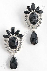 Серединка ювелирная с подвеской (2 шт) SF-5958, серебро/черный №06